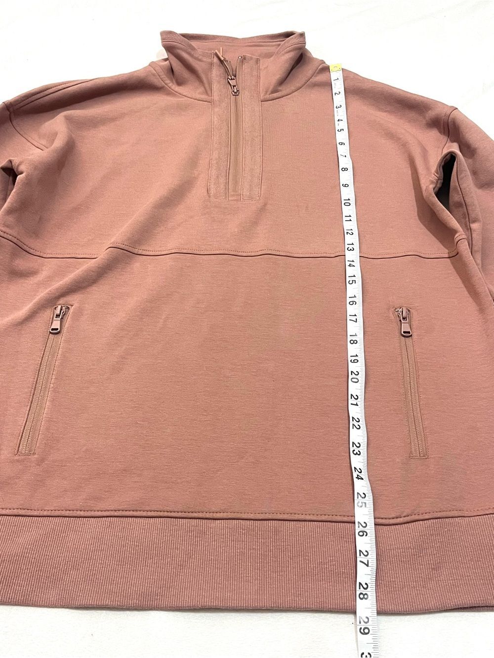 Maurices Dusty Rose Quarter-Zip Pullover Sweatshirt Cuffed Sleeve Women’s Medium - Picture 10 of 15
